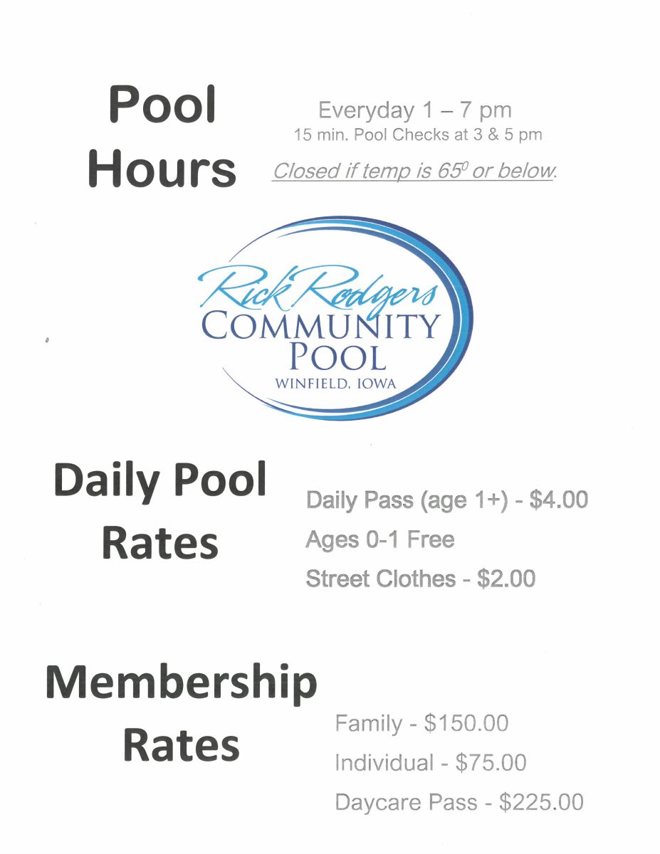Pool Hours and Rates 