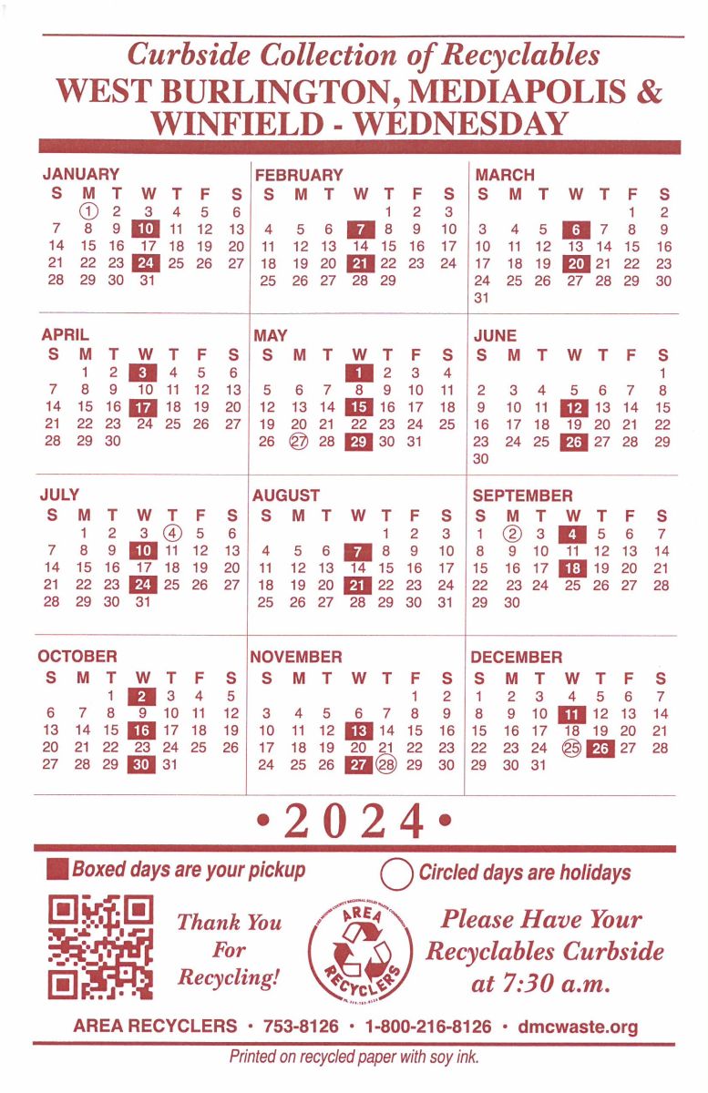 Recycling Calendar 2024