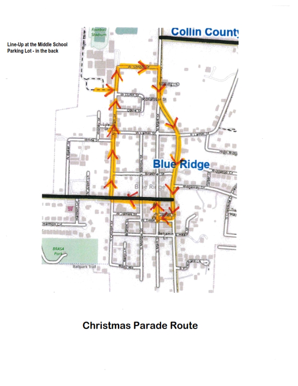 Christmas Parade route