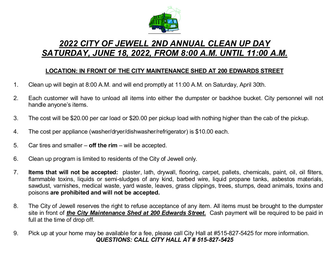 2022 Clean up day flyer