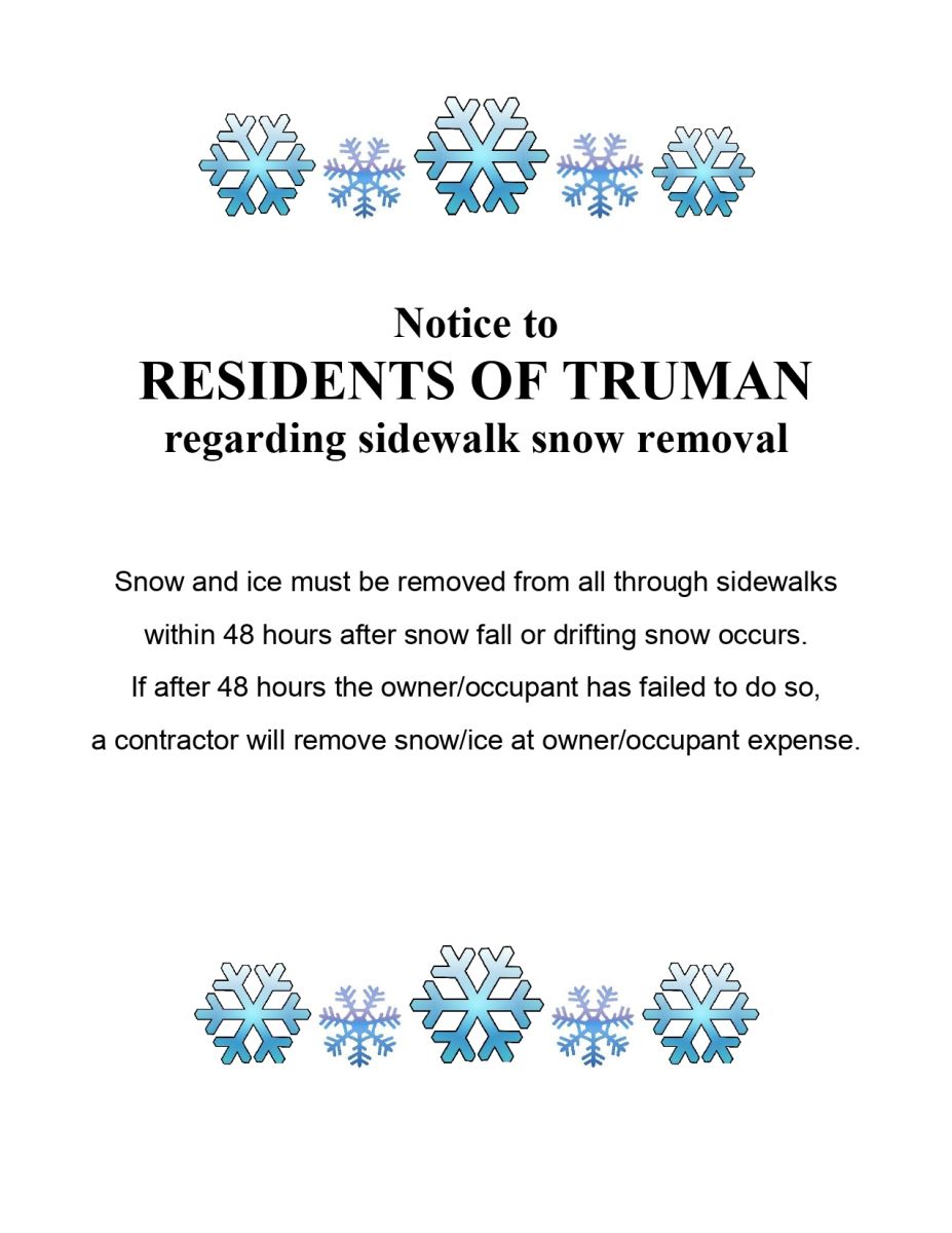 snow flakes around the Snow Removal Notice to Residents