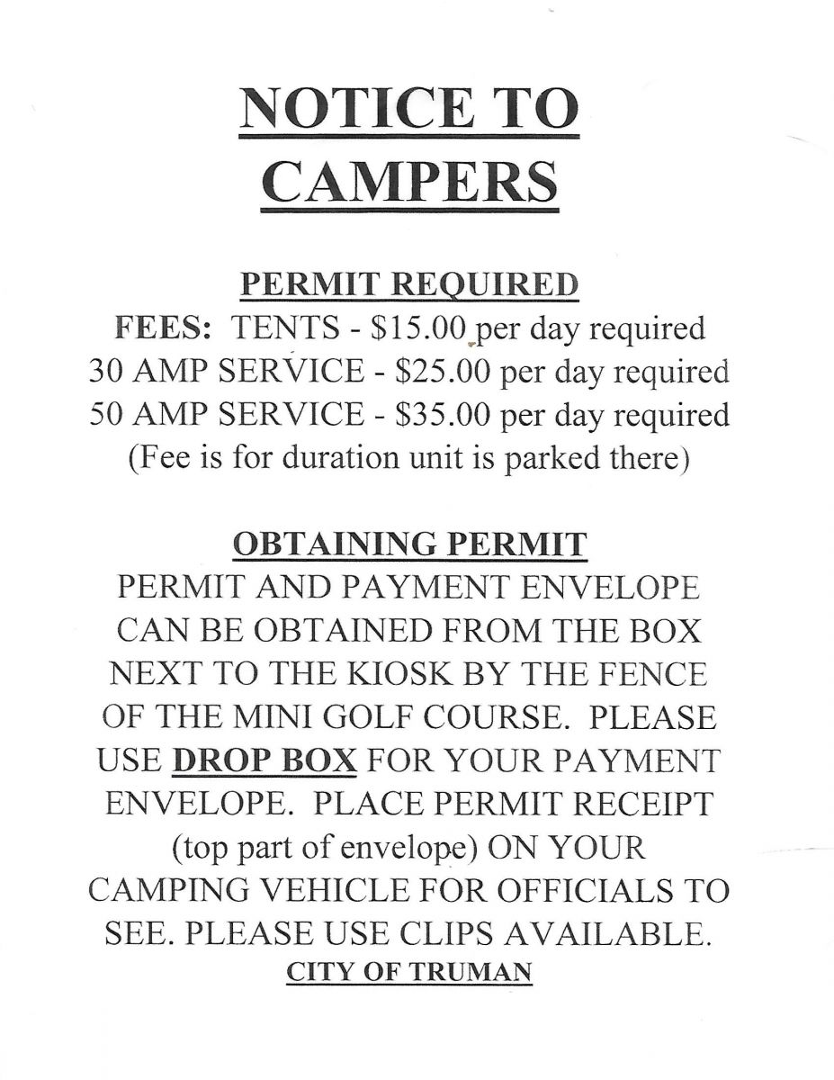 Camping Fees Flyer