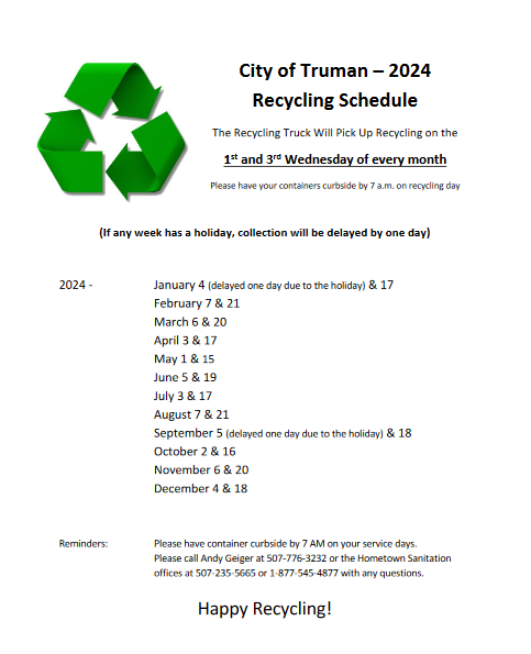 Recycling Schedule