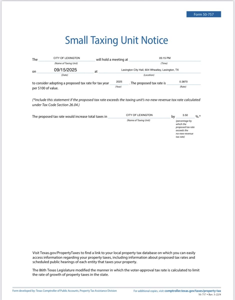 Public Budget Hearing Notice