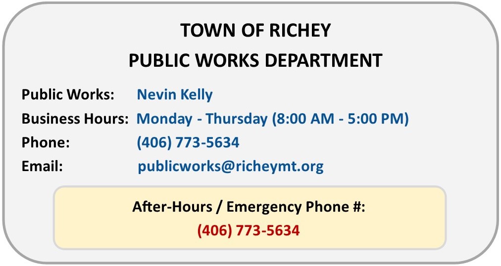 Public Works Contact Information