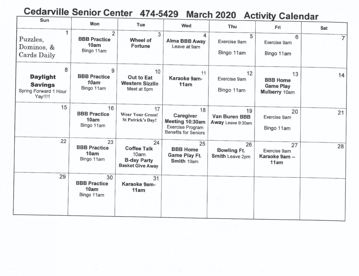Senior Citizen Center City of Cedarville
