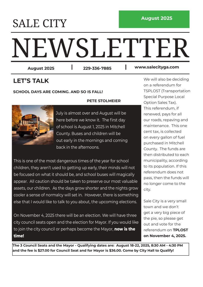August newsletter