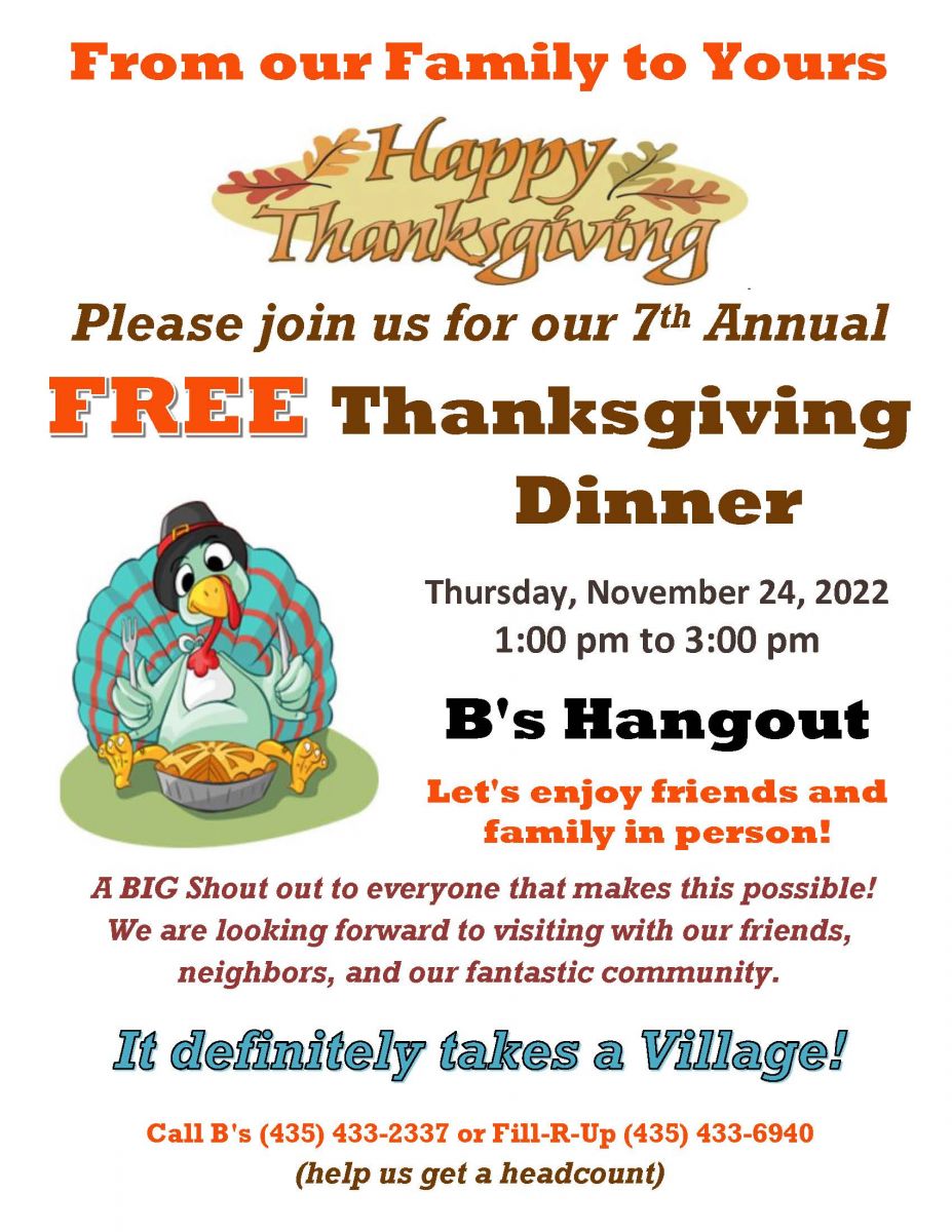 Free Thanksgiving Dinner Flyer