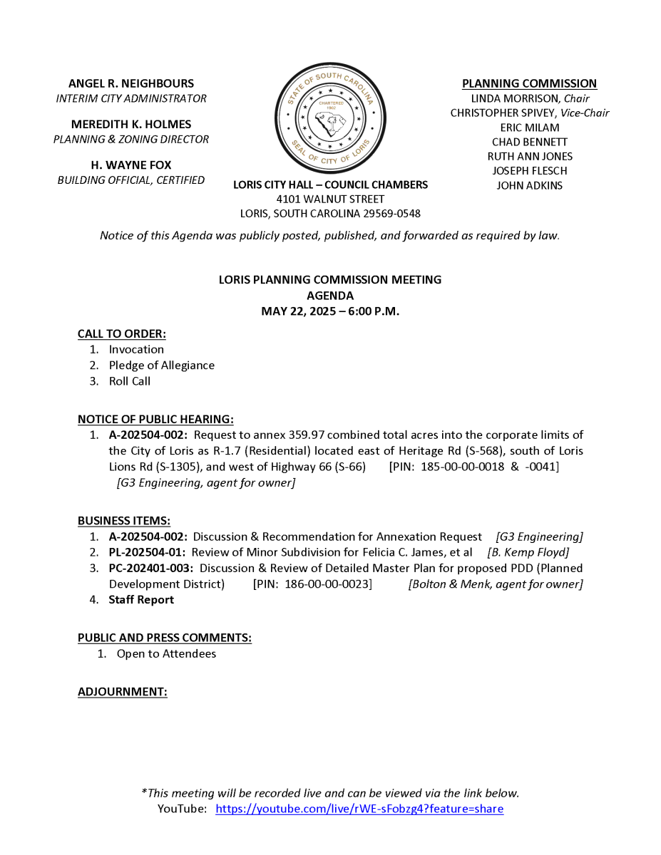 05/22/2025 - Planning Commission Agenda