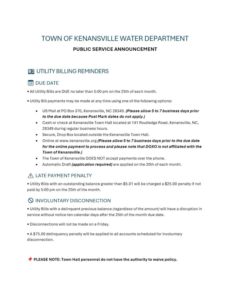 Image of Utility Billing Public Service Announcement