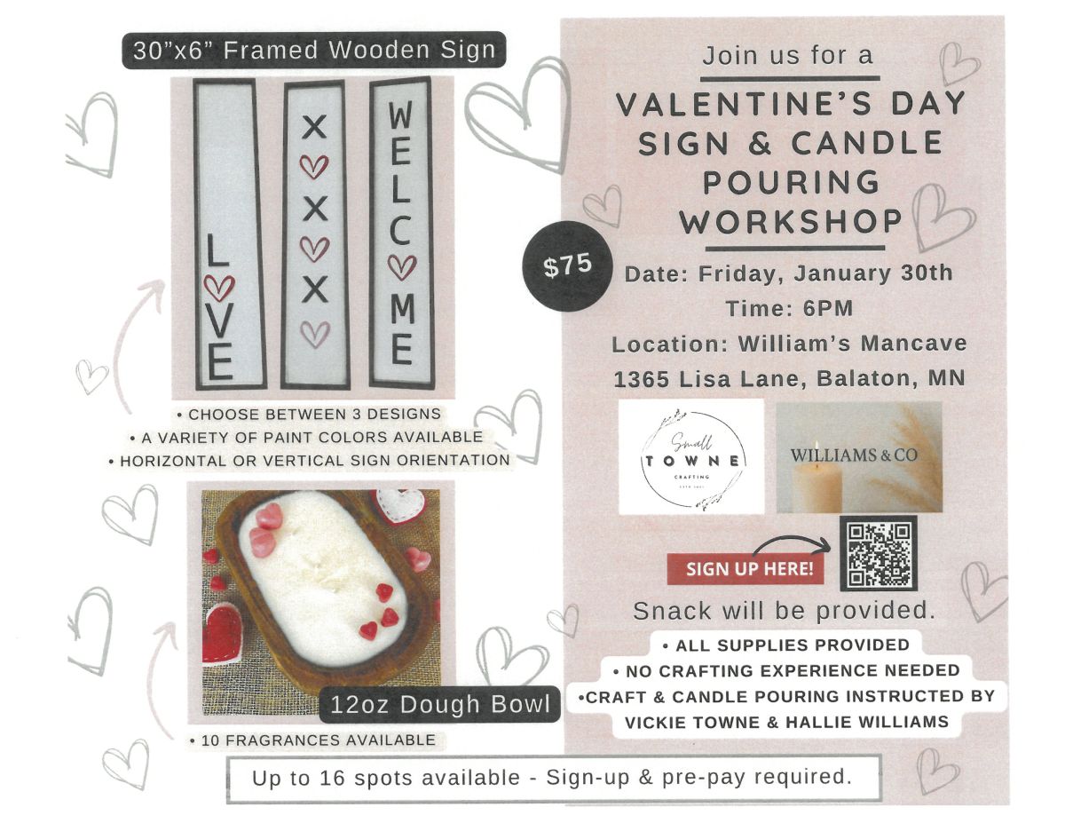 Valentines candle/sign