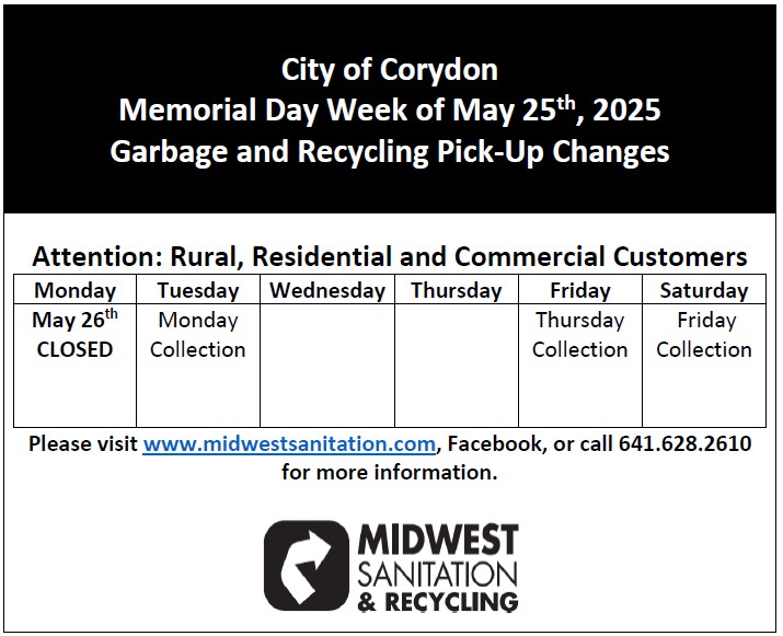 Trash pickup schedule