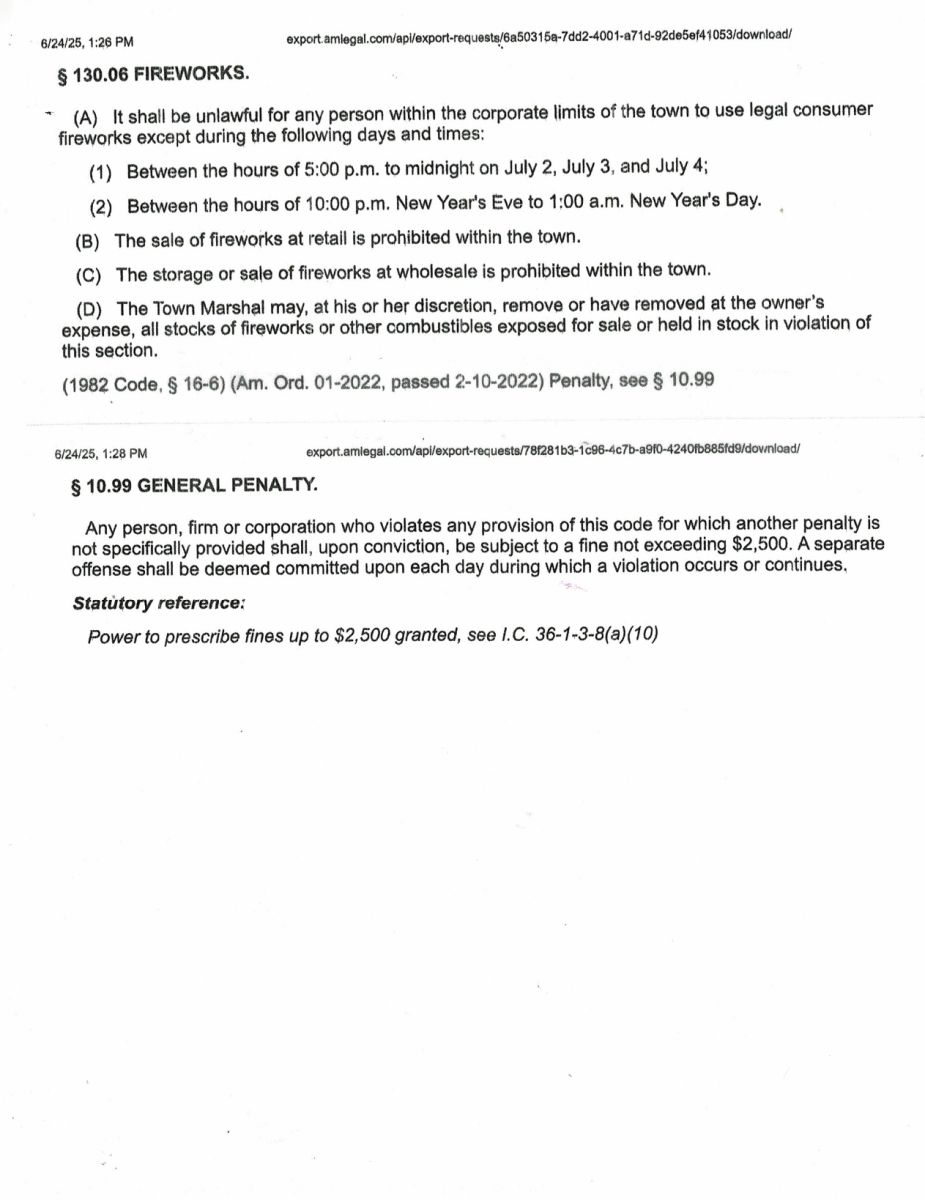Fireworks Ordinance