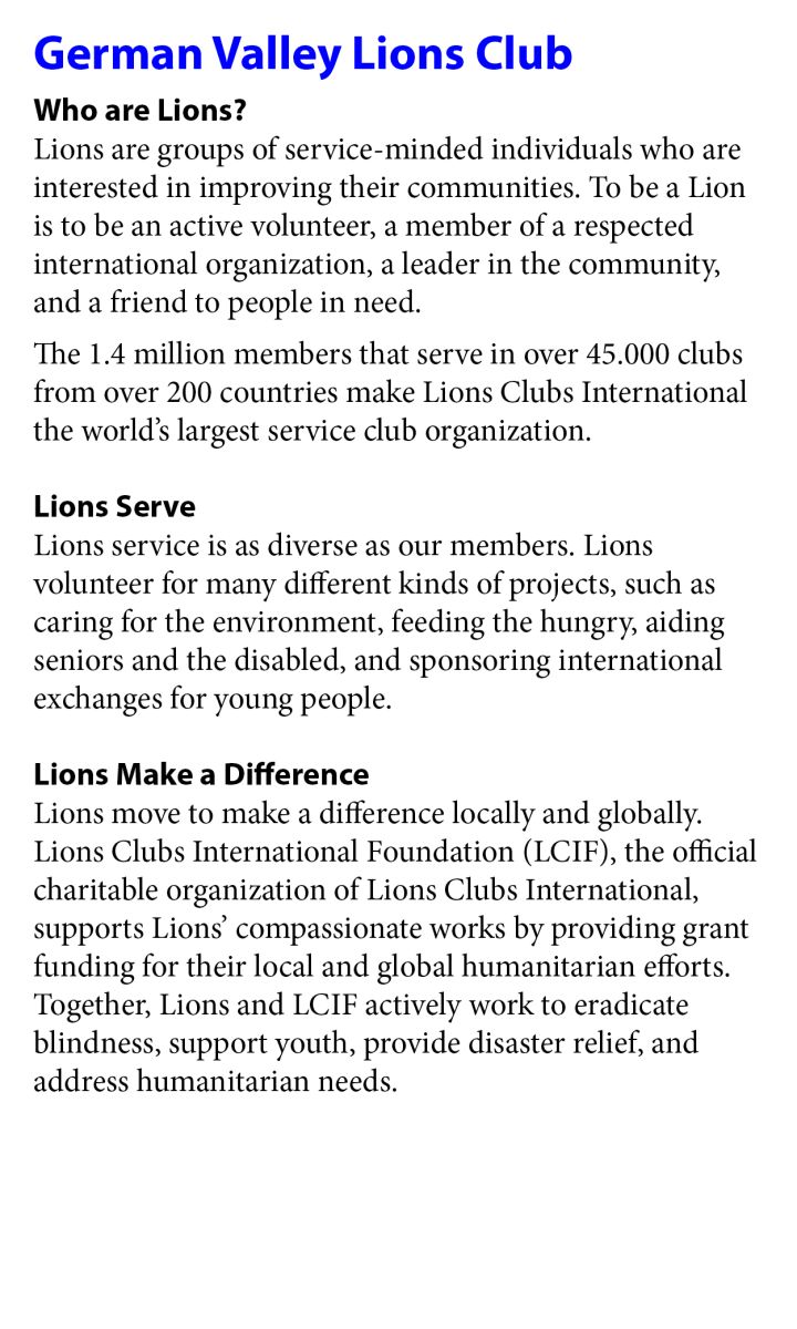 Link to Lions Brochure Text